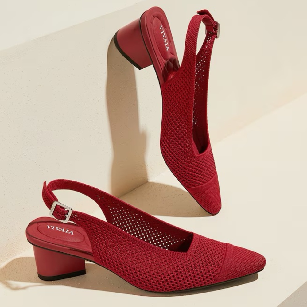 Mesh Slingback Heels